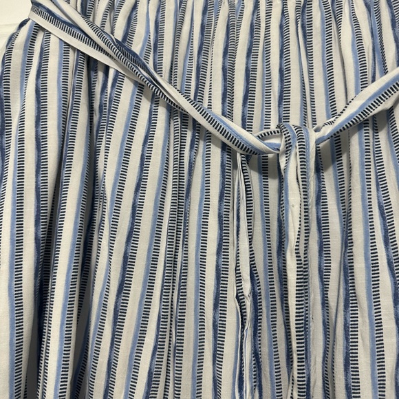 Gap Women's Blue White Stripe Spring Summer Midi Skirt Tie Waist Pockets Sz 16 - Picture 3 of 10